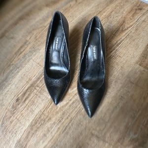 Black snake pattern heels